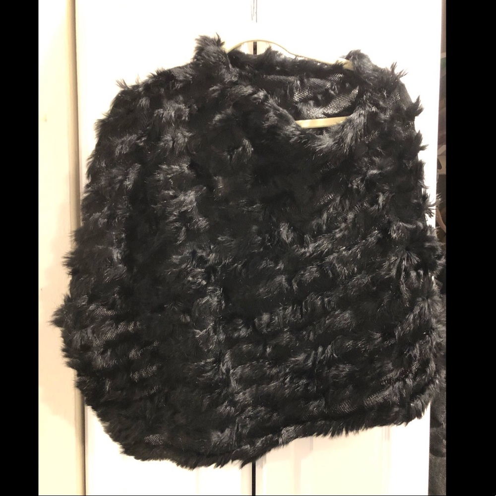 REAL FUR poncho cape